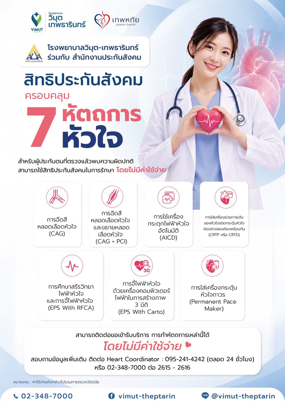 รักษาโรคหัวใจครอบคลุม 7 หัตถการ สำหรับผู้ประกันตน